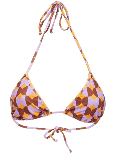 Shop La Doublej Triangle Bikini Top In Orange