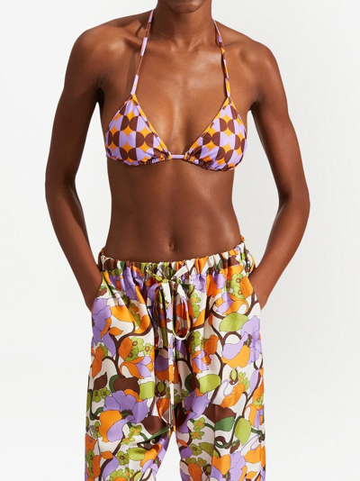 Shop La Doublej Triangle Bikini Top In Orange