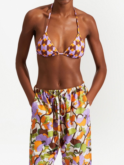 La Doublej Triangle Bikini Top In Orange