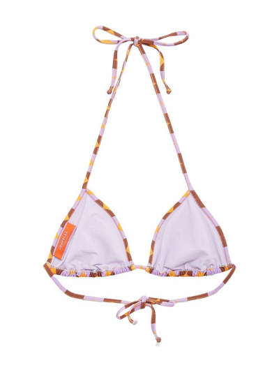 Shop La Doublej Triangle Bikini Top In Orange