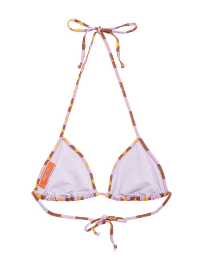 La Doublej Triangle Bikini Top In Orange