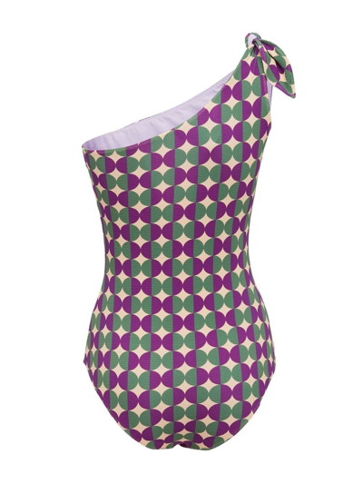Shop La Doublej Goddess Graphic-print Swimsuit In Purple