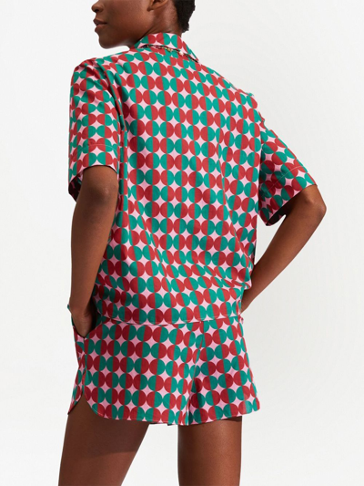 Shop La Doublej Geometric-print Pajama Set In Red