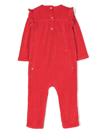 Shop Ralph Lauren Long-sleeved Round Neck Coveralls In Red