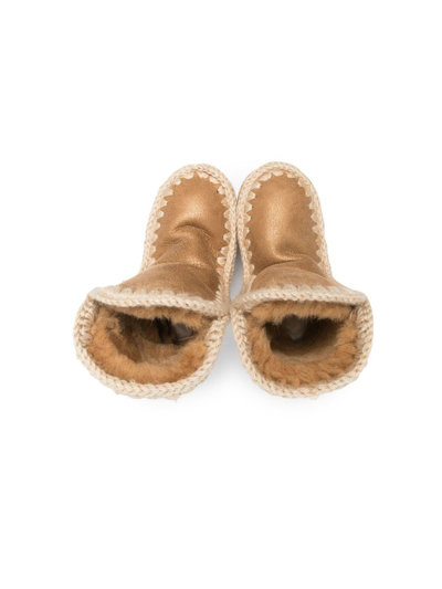 Shop Mou Shearling-lined Leather Boots In Brown