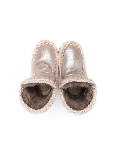 Shop Mou Shearling-lined Leather Boots In Pink