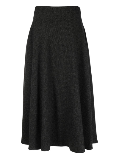 Polo Ralph Lauren Erica A-line Midi Skirt In Grey