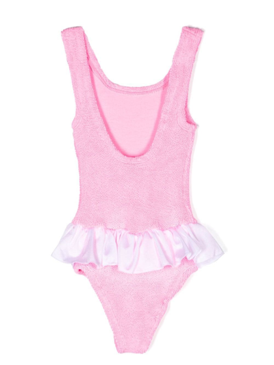 Hunza G Denise Ruffled Swimsuit In Pink