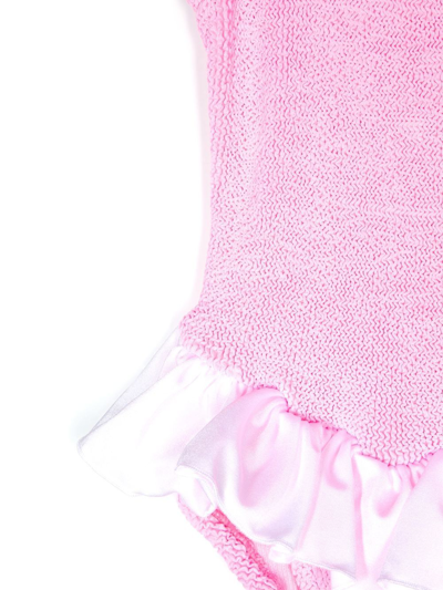 Hunza G Denise Ruffled Swimsuit In Pink