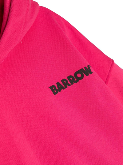 Shop Barrow Logo-print Hoodie In Pink