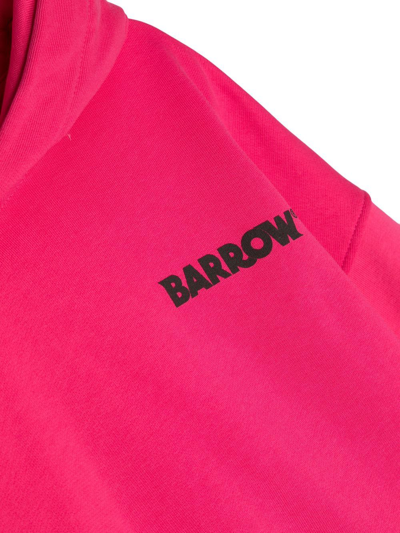 Barrow Smiley-print Cotton Hoodie In Pink