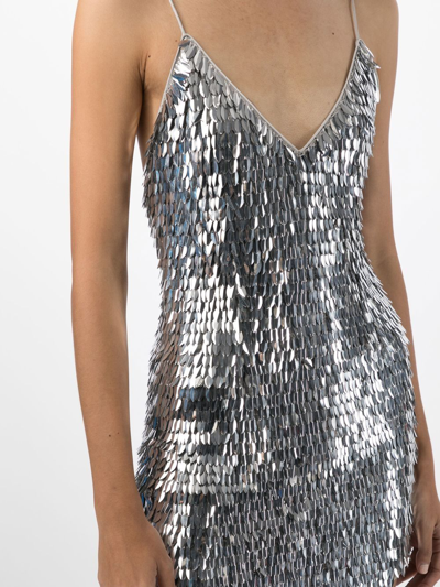 Shop Retroféte Sirena Paillette-embellished Minidress In Silver