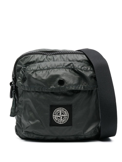 Shop Stone Island Logo-patch Shoulder Bag In Green