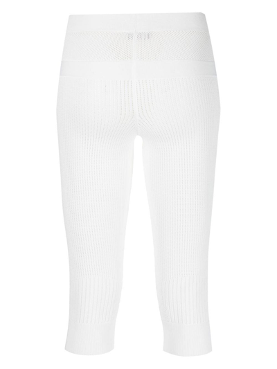 Pre-owned Chanel Open Knit Cropped Tights In White