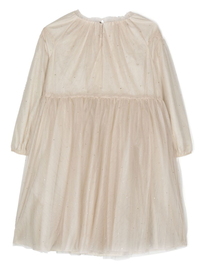 Shop Bonpoint Bluebell Tulle Dress In Neutrals