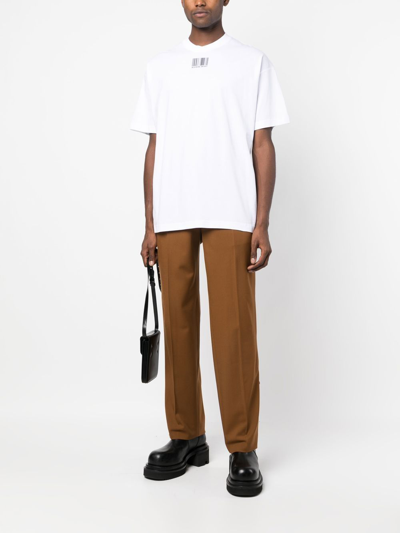 Shop Vtmnts Ankle-zip Tailored Trousers In Brown