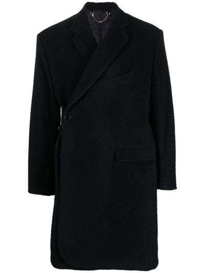 Shop Martine Rose Wrap Design Single-breasted Coat In Blue