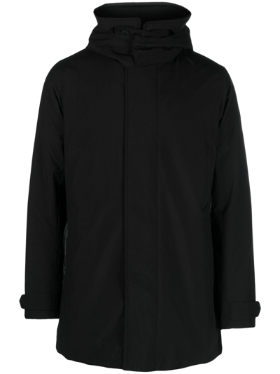 Shop Save The Duck Hooded Parka Coat In Black