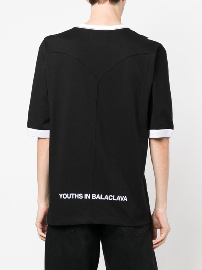 Shop Youths In Balaclava Patch Applique Cotton T-shirt In Black
