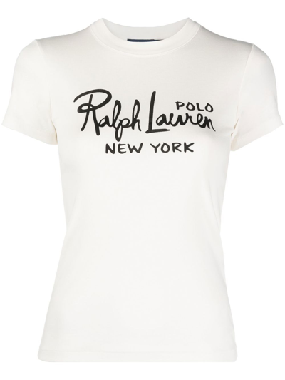 Polo Ralph Lauren Logo-print Cotton T-shirt In White | ModeSens