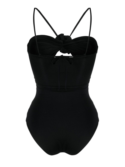 Maygel Coronel Trinitaria Cutout Halter One-piece Swimsuit In Black