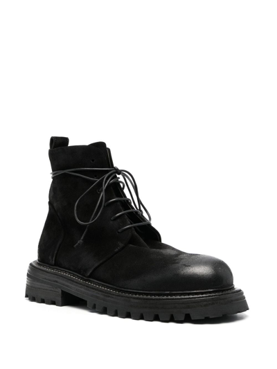 Marsèll Suede Lace-up Ankle Boots In Black