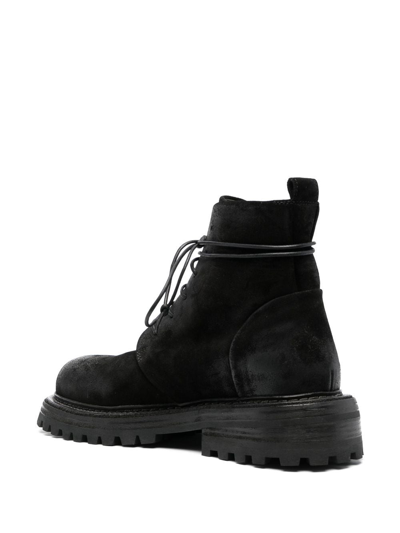 Marsèll Suede Lace-up Ankle Boots In Black