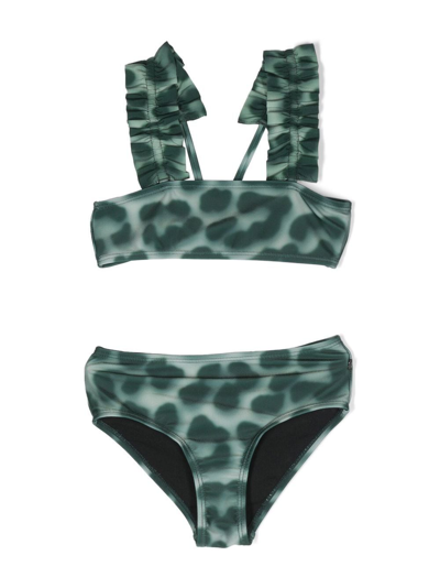 Shop Molo Abstract-pattern Bikini In Green