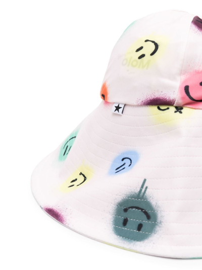Shop Molo Smiley-face-print Sun Hat In Neutrals