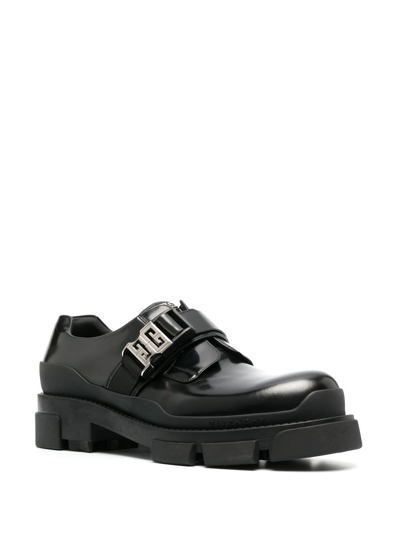 Shop Givenchy Terra Leather Derby Shoes In Black