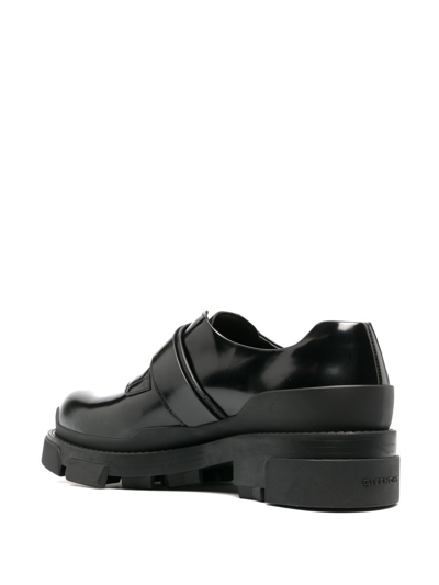 Shop Givenchy Terra Leather Derby Shoes In Black