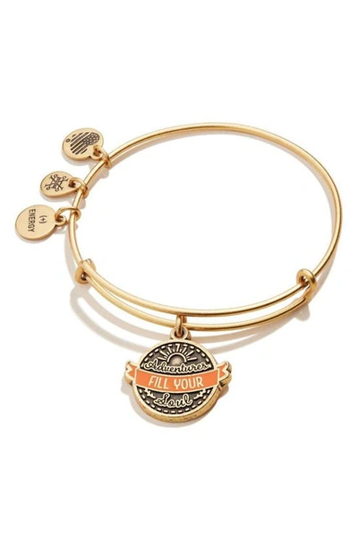 Shop Alex And Ani Adventures Fill Your Soul Expandable Wire Bracelet In Gold