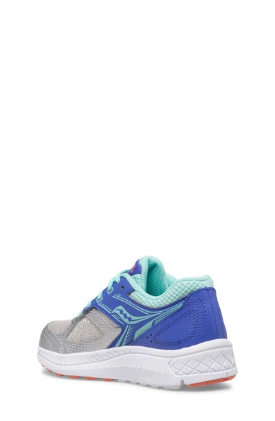Saucony Cohesion 13 Sneaker In Silver/ Periwinkle/ Turquoise