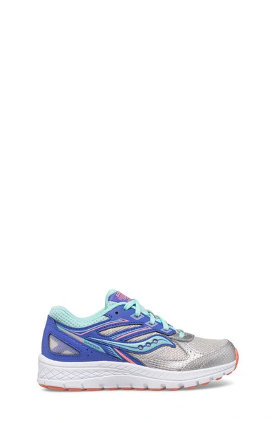 Saucony Cohesion 13 Sneaker In Silver/ Periwinkle/ Turquoise