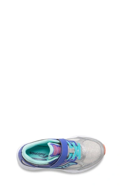 Saucony Cohesion 13 Sneaker In Silver/ Periwinkle/ Turquoise