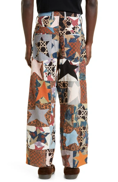 Shop Story Mfg. Star Patchwork Tapered Organic Cotton Drawstring Pants In Star Scraps Patchwork