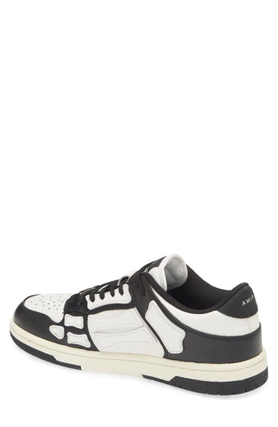 Amiri Multicolor Leather And Fabric Bandana Denim Skel Sneakers In 004 - Black / White
