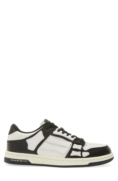 Amiri Multicolor Leather And Fabric Bandana Denim Skel Sneakers In 004 - Black / White