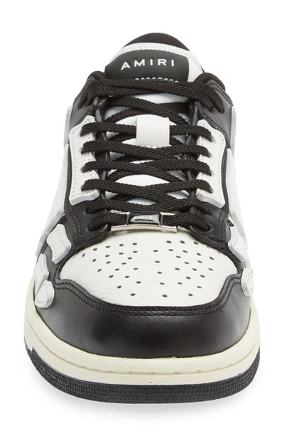 Amiri Multicolor Leather And Fabric Bandana Denim Skel Sneakers In 004 - Black / White