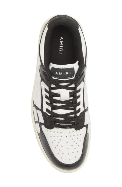 Amiri Multicolor Leather And Fabric Bandana Denim Skel Sneakers In 004 - Black / White