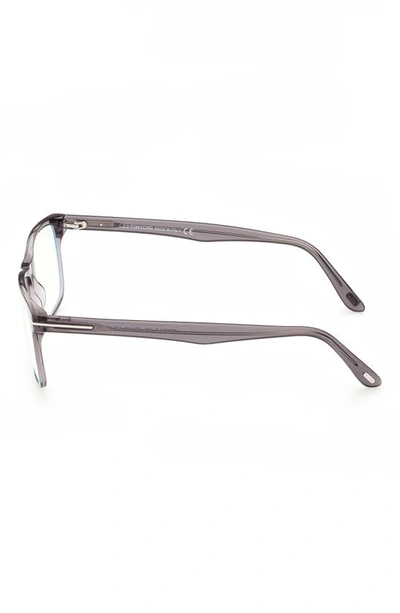 Shop Tom Ford 53mm Square Blue Light Blocking Optical Glasses In Grey/smoke