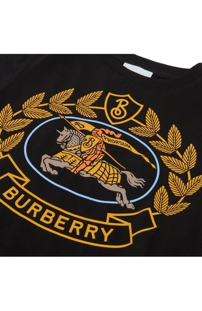 Shop Burberry Kids' Equestrian Knight Cotton Graphic Tee In Black