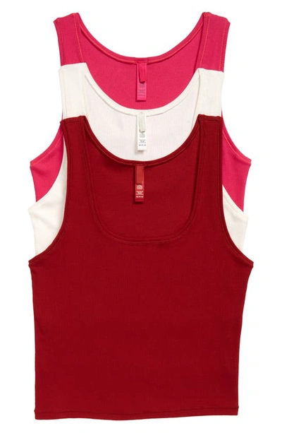 Womens Skims pink Ribbed Tank Tops (Pack of 3)