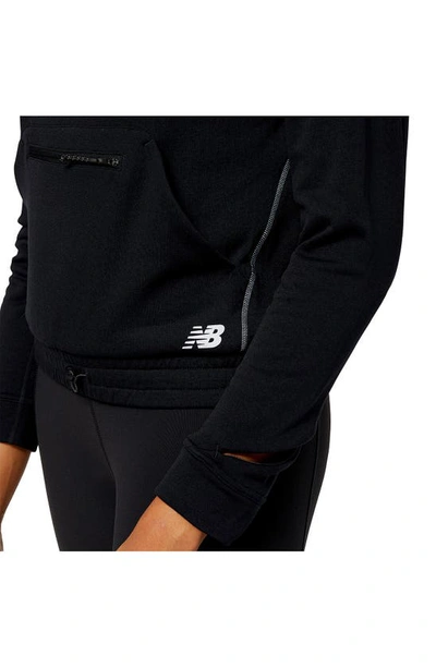 Shop New Balance Nb Heat Grid Cowl Neck Pullover In Black