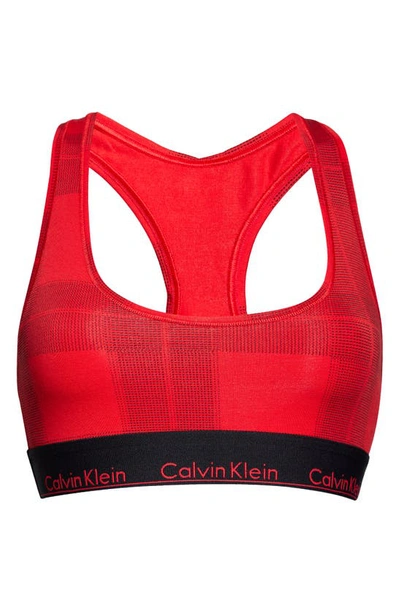 Shop Calvin Klein Modern Cotton Collection Cotton Blend Racerback Bralette In 5vn 11923 Textu