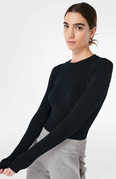 Shop Sweaty Betty Glisten Seamless Long Sleeve Top In Black