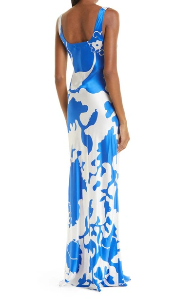 Shop Sir Esme Abstract Print Silk Satin Maxi Dress In Merce Abstract Print