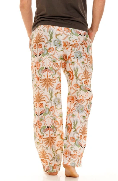 Shop The Lazy Poet Drew Peach Jungle Linen Pajama Pants In Pink