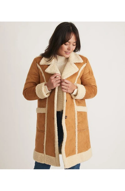 Shop Marine Layer Faux Shearling Coat In Brown
