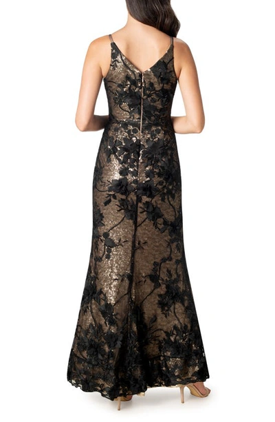 Dress The Population Sharon Gown In Brushed Gold M